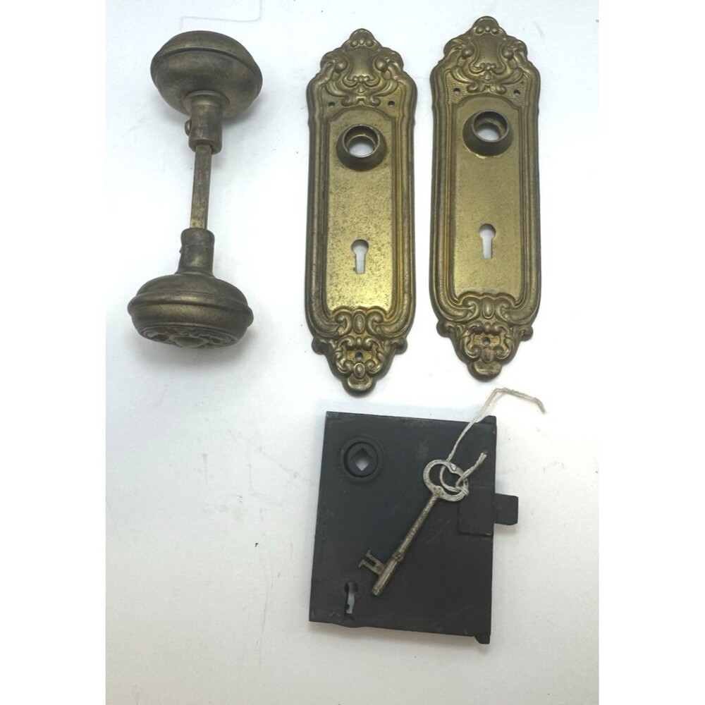 Antique Victorian Era Door Hardware With Skeleton